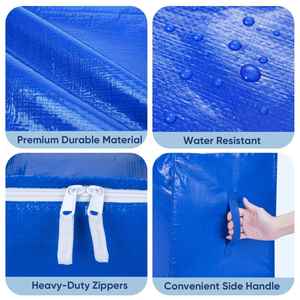 Heavy Duty Extra Large Moving Bags,58 Gallon Jumbo Packing Bags,Huge Moving Storage Bags with Strong Zippers & Carrying Handles - Product Image 2
