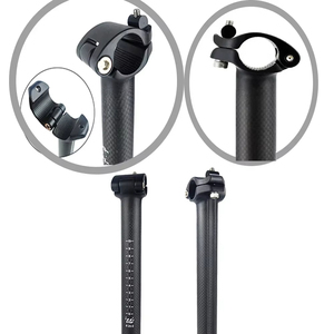 <span class=keywords><strong>Tige</strong></span> d'extension réglable en fibre de carbone pleine pour vélo pliant, avec tube de fixation rapide pour guidon 25,4 mm - Product Image 4