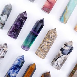 Commercio all'ingrosso naturale curativo di pietra intaglio artigianato materiale misto punto torre obelischi per la decorazione domestica - Product Image 4