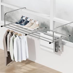 Cintre pliable multifonctionnel, radiateur rétractable et sèche-chaussures pour balcon, fenêtre et linge. - Product Image 3