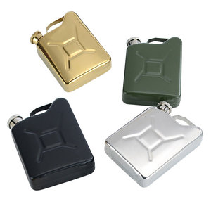 Miroir de Flagon <span class=keywords><strong>d</strong></span>'or Portable en acier inoxydable moderne, 5oz, bouteille <span class=keywords><strong>d</strong></span>'alcool vert <span class=keywords><strong>Olive</strong></span> Wisky Jerrican en forme de tambour - Product Image 1