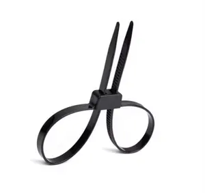 LQ Factory 13*900 self-locking double buckle Nylon cable tie Double loop double hole Double end binding cable tie