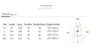 Impermeabile lungo da <span class=keywords><strong>donna</strong></span> con cappuccio giacca antipioggia leggera da esterno impermeabile - Product Image 3