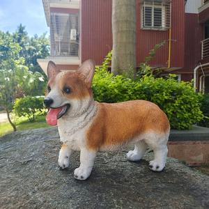 Witt lindo perro de simulación Corgi decoración del hogar Corgi <span class=keywords><strong>Shiba</strong></span> <span class=keywords><strong>Inu</strong></span> artesanía de resina jardín césped estatuas de animales - Product Image 4