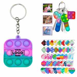 Children Press-to-Play PVC Keychain <b>Gift</b> Finger Stress Relief Board Promotional Toys - Product Image 1