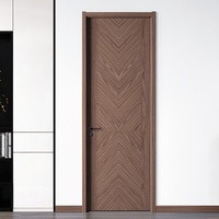 Porte intérieure classique en bois de teck massif, porte en bois simple pour les chambres de maison ou d'appartement