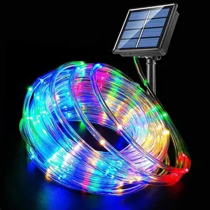 Lampu LED Strip tahan air dengan pengendali jarak jauh lampu Natal 2835 warna RGB lampu led Surya strip luar ruangan