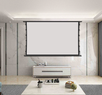Écran motorisé Y-100 120 150 200 4K HD blanc avec tension par languettes, écran de projection électrique pour cinéma maison