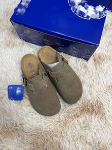 Sandali Mules Regolabili da <span class=keywords><strong>Donna</strong></span> Bostones Personalizzati con Fibbia, Supporto per Arco in <span class=keywords><strong>Sughero</strong></span>, Zoccoli Birken in Camoscio, Pantofole per Donne - Product Image 4