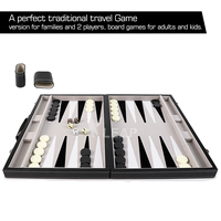 LEAP Factory Customization 43cm 17inch Leather PU Backgammon Set 29*33*6.5cm Board Pieces Jeux d'échecs personnalisables
