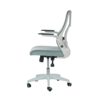 Chaise de bureau ergonomique moderne pour la maison et le travail, avec dossier haut confortable, support lombaire, accoudoirs fixes, appuie-tête réglable, en maille