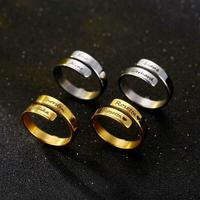 New Fashion Edelstahl Doppel kreuz öffnung Einstellbare Größe Ring Blank Ring kann benutzer definierte Logo Gravierte Beschriftung