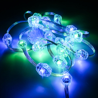 Guirlandes lumineuses LED RGB programmables SHIJI 30x15mm en PVC, étanches IP67, 360°, pour décorations de fêtes en extérieur/intérieur, lumières ponctuelles