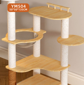 Árvore para Gatos de Chão ao Teto em MDF <span class=keywords><strong>2026</strong></span>, Plataforma de Salto, Estrutura de Escalada para Gatos, Casa para Animais de Estimação, Torre de Madeira com Sisal - Product Image 4