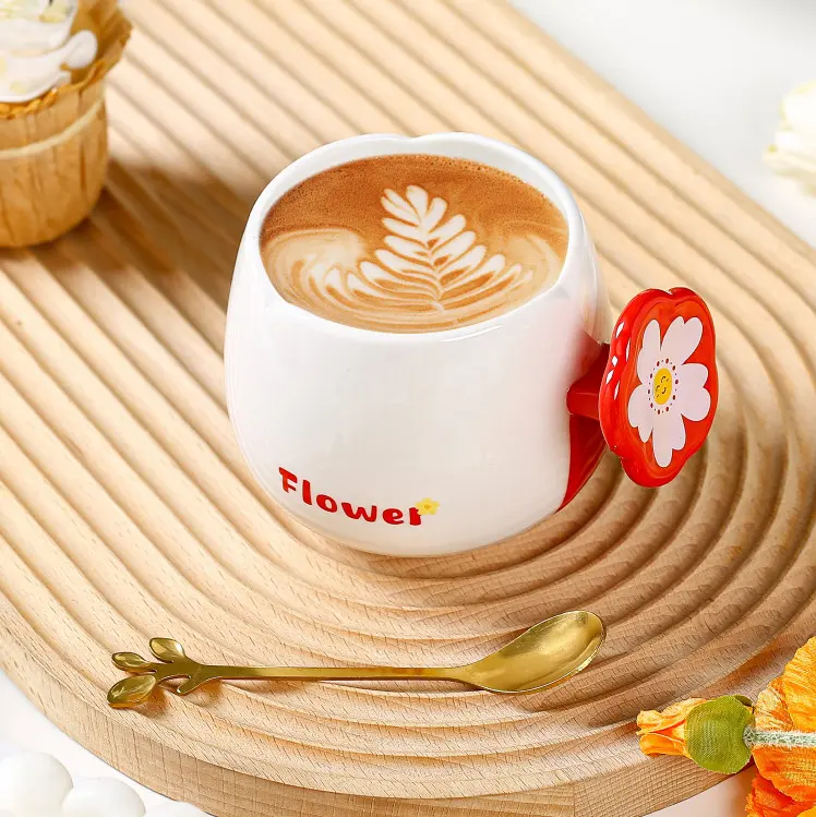 Koreanische Ins Stil Tasse Keramik Tasse Blume handgemachte gemalte Neuheit Keramik Wasser Tasse niedlichen Mädchen Kaffee Milch becher