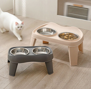 Mangkuk makan anjing <span class=keywords><strong>Stainless</strong></span> Steel, mangkuk pengambil emas meja makan anjing dengan pelindung leher Anti ketukan untuk anjing sedang hingga besar - Product Image 2