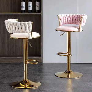 <span class=keywords><strong>Tabouret</strong></span> de bar pivotant en <span class=keywords><strong>velours</strong></span> <span class=keywords><strong>vert</strong></span> de luxe moderne, réglable en hauteur, avec pieds dorés, idéal pour la cuisine - Vente chaude directe usine - Product Image 1