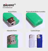 Briquets à cigarettes en gros personnalisés, électroniques, à flamme de gaz, en plastique, chinois, modernes, avec logo OEM