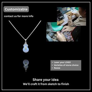 Pendentif en pierre naturelle tendance Wu Lou (protection de la bonne fortune) en calcédoine tsavorite, fabriqué en Chine - Product Image 5