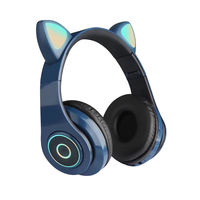 Penjualan terlaris mikrofon Headset telinga kucing warna-warni Bluetooth headphone lipat nirkabel dengan mikrofon kualitas tinggi