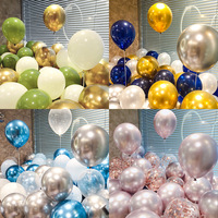 Ballons Confettis Métalliques en Latex Épais Anti-Explosion avec Paillettes Métalliques pour Décoration de Fête, Anniversaire, Mariage, Fournitures de Fêtes en Gros