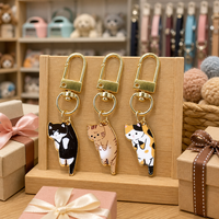 Gantungan Kunci Kucing Lucu Cetak UV Tuxedo Orange Tabby Calico Enamel Charm Logam Emas Gantungan Tas Hadiah untuk Pecinta Kucing