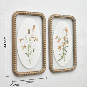 Marco de cuentas de <span class=keywords><strong>madera</strong></span> pintura decorativa arte de pared impresión, flor minimalista botánico francés <span class=keywords><strong>Vintage</strong></span> dormitorio pintura decorativa - Product Image 5
