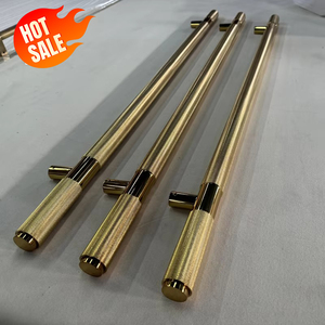 Poignée <span class=keywords><strong>de</strong></span> porte moderne <span class=keywords><strong>de</strong></span> luxe <span class=keywords><strong>en</strong></span> laiton massif doré pour hôtels et clubs, anti-traces <span class=keywords><strong>de</strong></span> doigts, à visser sur verre, quincaillerie haut <span class=keywords><strong>de</strong></span> gamme - Product Image 1