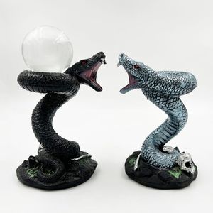 Venta al por mayor de fábrica pintura hecha a mano artesanías de resina serpiente venenosa bola de cristal Base bandeja recuerdos creativos Decoración - Product Image 6