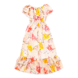 Productos Más Vendidos, Nuevo Vestido Largo de Gasa con Estampado Floral para Niñas, Vestido de Fiesta para Niñas, Ropa Infantil al por Mayor - Product Image 1