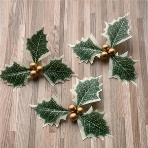 <b>Christmas</b> Tree <b>Gift</b> <b>Box</b> Decoration Small Red Fruit Berry Branch Plug-in DIY Bell Trident <b>Christmas</b> Leaf Accessories - Product Image 4