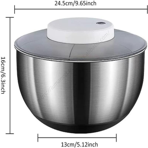 Passoire à salade en acier inoxydable pour fruits et légumes, rechargeable par USB, vente en gros - Product Image 3