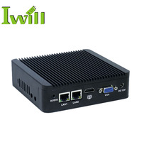 X86 sans ventilateur mini-Ordinateur 2 LAN Barebone Nano Sans Ventilateur J1900 Mini PC Pour la Signalisation Numérique