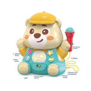 Máquina de Karaoke Portátil con Micrófono de Oso de Dibujos Animados, Juguete Musical Educativo con Luces para Niños - Product Image 2