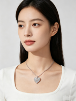 Collier pendentif cœur aile d'ange incrusté de zircon, breloque aile d'amour, bijoux de mode pour femme
