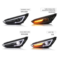 Para Ford Focus 2015-2017 LED faros 35W lámpara de coche de plástico con DRL y señal móvil
