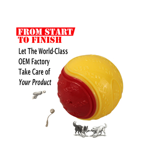 Juguete de pelota para mascotas, juguetes chirriantes, juguete masticable de TPR personalizado para perros, producto para mascotas, logotipo OEM, tamaño, venta al por mayor, chirriador, duradero, rebote, para exteriores - Product Image 1