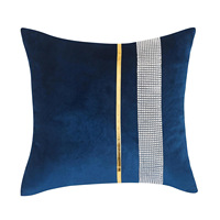 Coussin carré 18x18 en velours tricoté de luxe à carreaux, moderne, doux et chaud, idéal pour chaise de bureau, maison et hôtel – Vente chaude, haute qualité