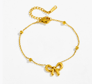 Toptan Kadınlar İçin Fiyonk Kolye Ucu Kolye 14K Paslanmaz Çelik Uzun Zincir Boncuklu Bhain Kolye Seti Hediyelik - Product Image 3