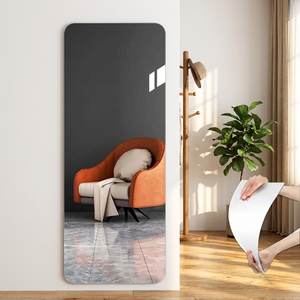 Miroir sur pied en gros, pleine longueur, à bords doux, sans cadre, mural ou à poser, pour chambre et salon, style moderne et minimaliste - Product Image 3