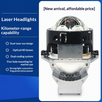 Phare de moto électrique intelligent à LED double laser bi-faisce, projecteur intégré, faisceau haut et bas, mise à niveau 45-65W 12V