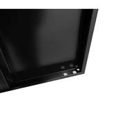 Casier à 4 portes en métal moderne noir avec armoire à vêtements miroir