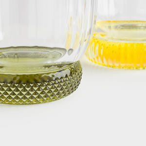Claro hecho a mano cristal colorido base inferior DOF Glass <span class=keywords><strong>Rcok</strong></span> Glass Cup para regalo uso diario - Product Image 2