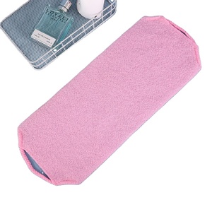 Toalla Exfoliante de Nailon Blanca con Cepillo para Espalda, Diseño Elástico, Doble Cara, Ecológica y Antimicrobiana, Correa de Baño - Product Image 2