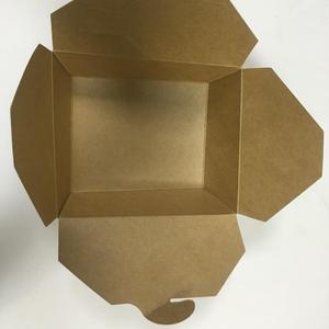 Caja de Papel Kraft para Alimentos con Logotipo Personalizado a <span class=keywords><strong>Precio</strong></span> de Fábrica, Caja de Almuerzo Bento Plegable, Reciclable y Desechable para Llevar - Product Image 4