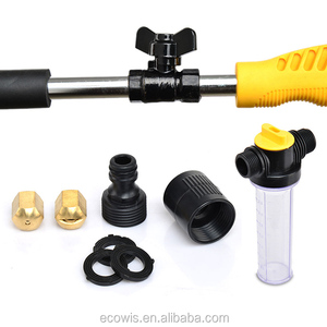 Spruzzatore a getto d'acqua multiuso per spruzzatore per tubo flessibile con bacchetta per auto in schiuma di cannone con schiuma spazzola per lavaggio per scopa spruzzatore d'acqua pistola per lavaggio auto - Product Image 2