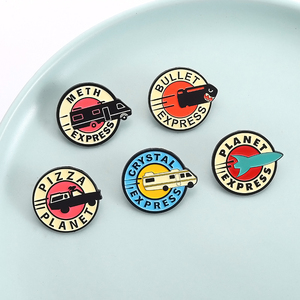Películas de ciencia ficción vehículo esmalte Pin Pizza Crystal Bullet Math <span class=keywords><strong>Planet</strong></span> <span class=keywords><strong>Express</strong></span> dibujos animados Anime broches solapa insignia joyería regalos - Product Image 1