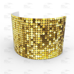 Cabina <span class=keywords><strong>de</strong></span> fachada <span class=keywords><strong>de</strong></span> DJ para eventos, diseño <span class=keywords><strong>de</strong></span> brillos dorados y plateados <span class=keywords><strong>de</strong></span> instalación rápida en 5 minutos - Product Image 1