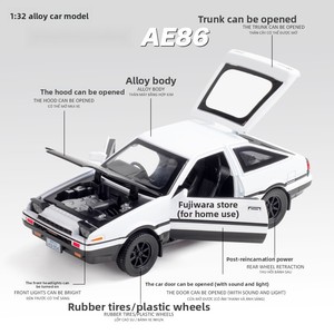 รถโมเดลโลหะไดแคสต์ ฟูจิวาระ AE86 ยี่ห้อเทียนเซิง ขนาด 1:32 พร้อมเสียง ไฟ และประตูที่เปิดได้ - Product Image 3