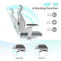 Chaise de bureau ergonomique moderne en tissu, robuste, haut de gamme, confortable, avec double dossier indépendant pour le personnel
